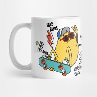 Funny And Crazy Skater Monster For Awesome Skateboarding Friends With Mental Disorder - international friendship Mug